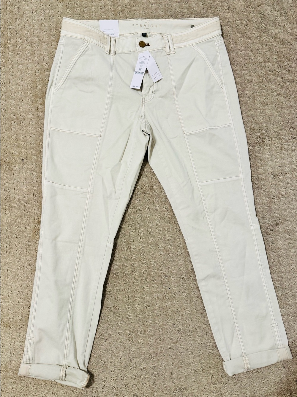 White House Black Market Straight-Fit Chinos in Off-White